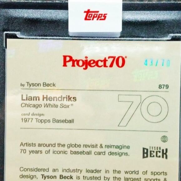 Topps Project70® Card 879 Rainbow Foil 43/70- Liam Hendriks by Tyson Beck - Picture 4 of 4